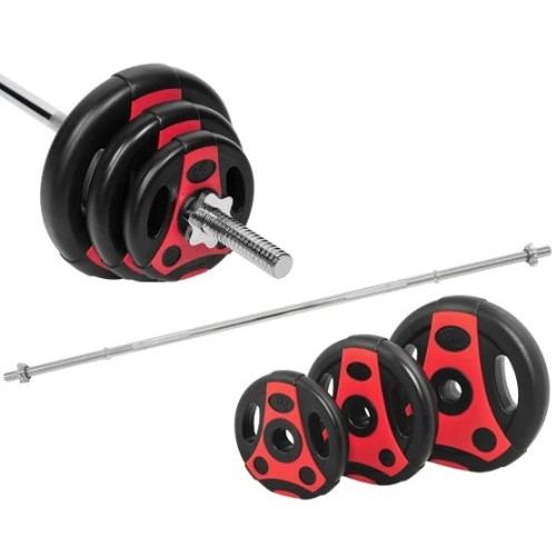 K-Grip. 26,5 Kg Langhantel Set Hanteln Hantelscheiben