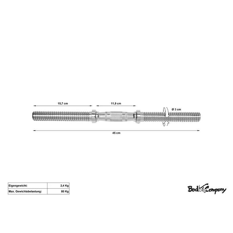 Profi Kurzhantelstange 45cm inkl. Ergo-Griff 30/31mm