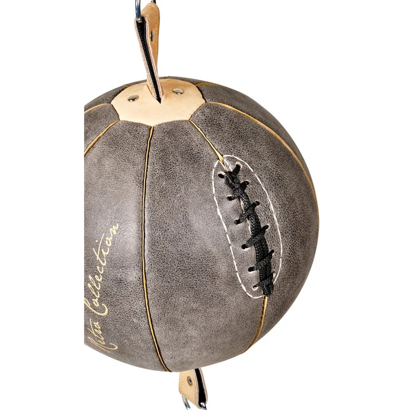 Retro Doppelendball aus Rindsleder mit Spanngurten