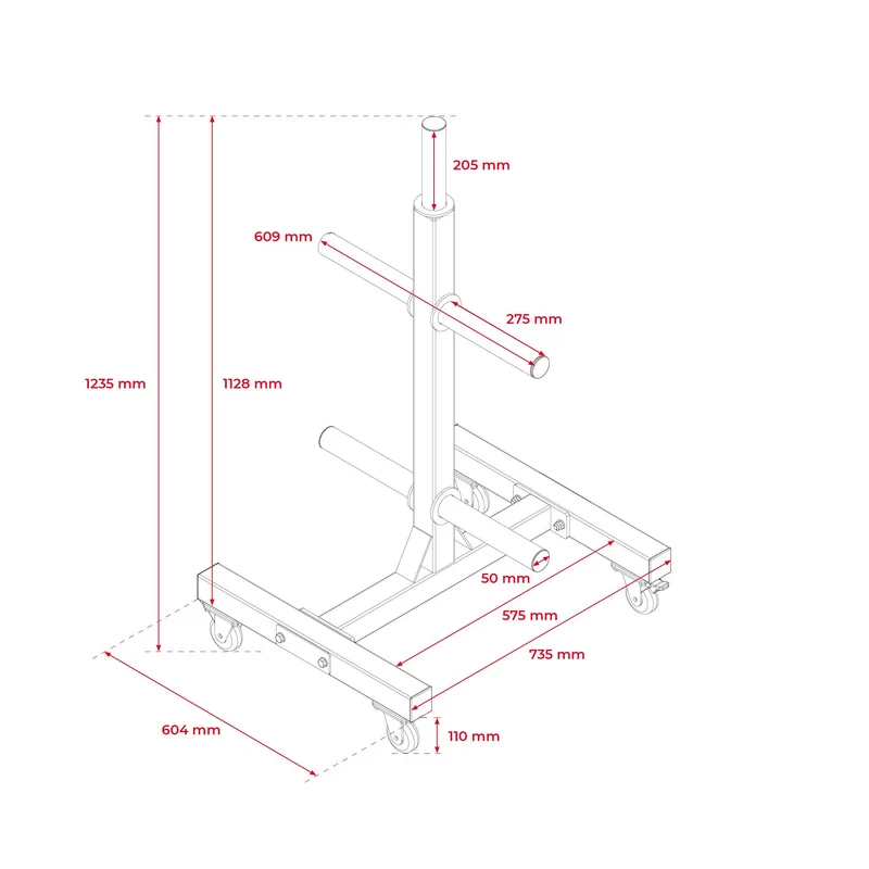 Hantelscheibenständer 50 mm - rollbar