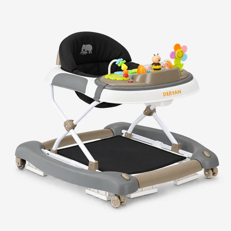 4-in-1 Lauflernwagen Schwarz & Braun