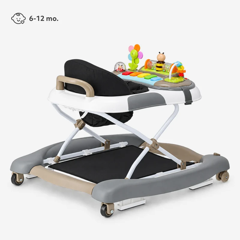 4-in-1 Lauflernwagen Schwarz & Braun