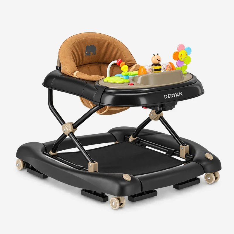4-in-1 Lauflernwagen Schwarz & Nougat