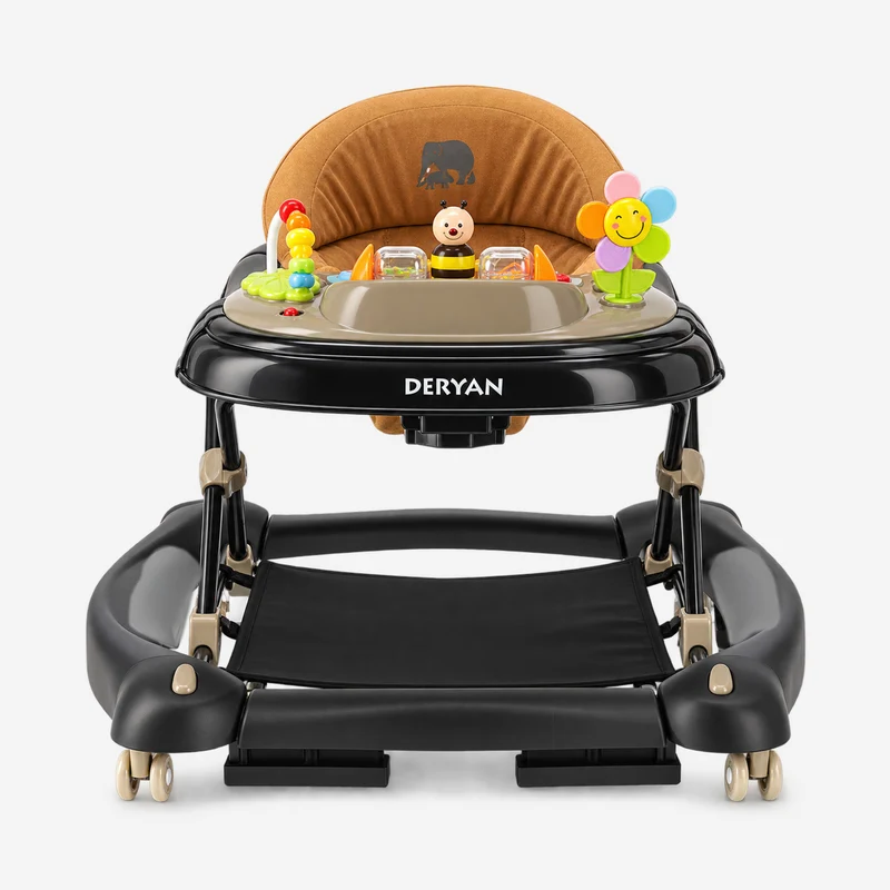 4-in-1 Lauflernwagen Schwarz & Nougat