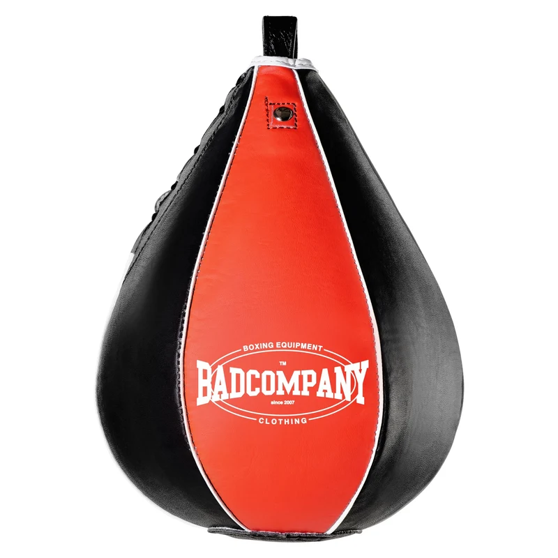Boxbirne aus Echt-Leder medium black/red