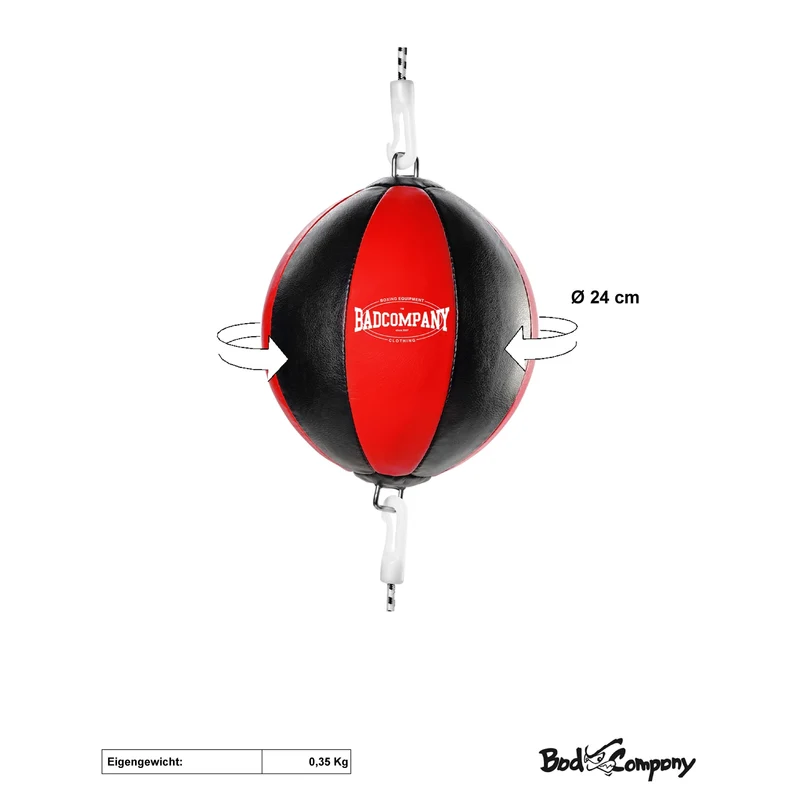 Doppelendball aus Kunstleder mit Spanngurten red