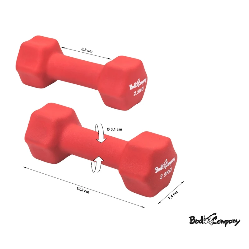 5Kg (2x2,5) Neopren Gymnastik Hanteln Hantel Gewichte Hantel-Set