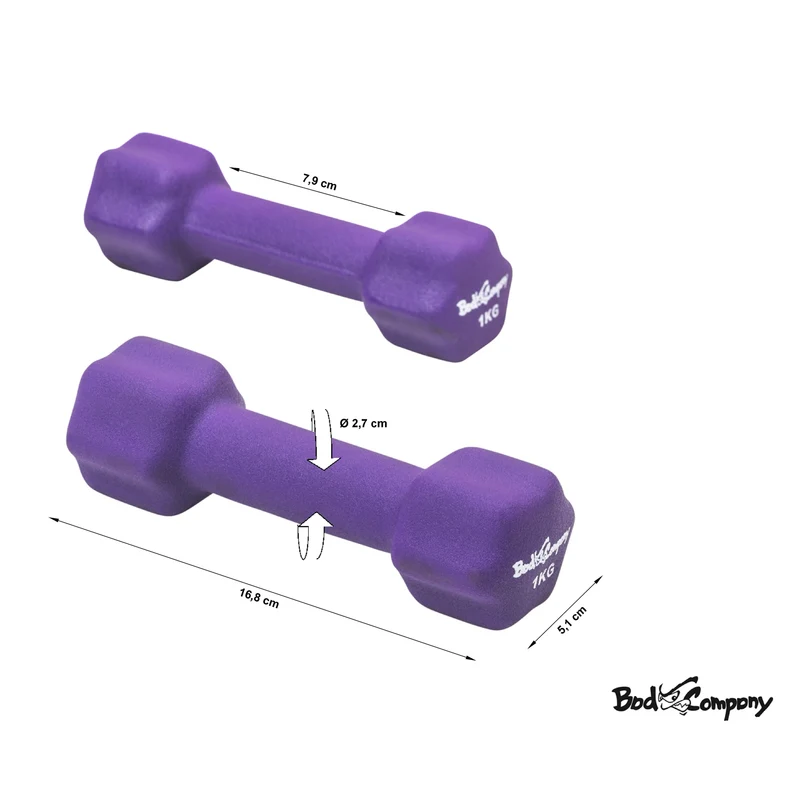 2Kg (2x1,0) Neopren Gymnastik Hanteln Hantel Gewichte Hantel-Set