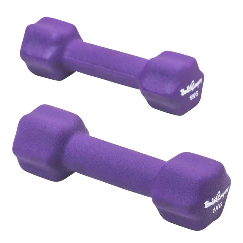 2Kg (2x1,0) Neopren Gymnastik Hanteln Hantel Gewichte Hantel-Set