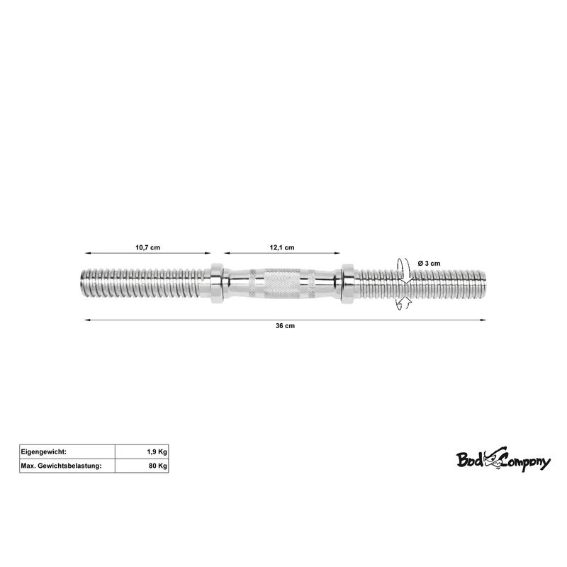 Profi Kurzhantelstangen 36cm inkl. Ergo-Griffen 30/31mm