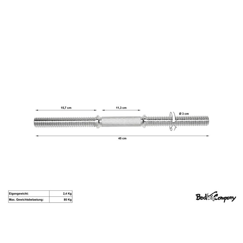 Profi Kurzhantelstange 45cm Hantel 30/31mm Stern