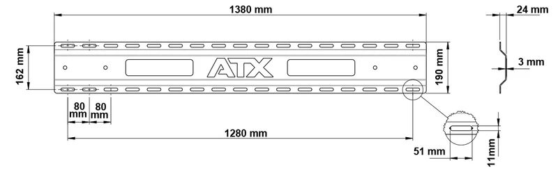 ATX® Fold Back Rack Half Rack 500 - Einklappbar