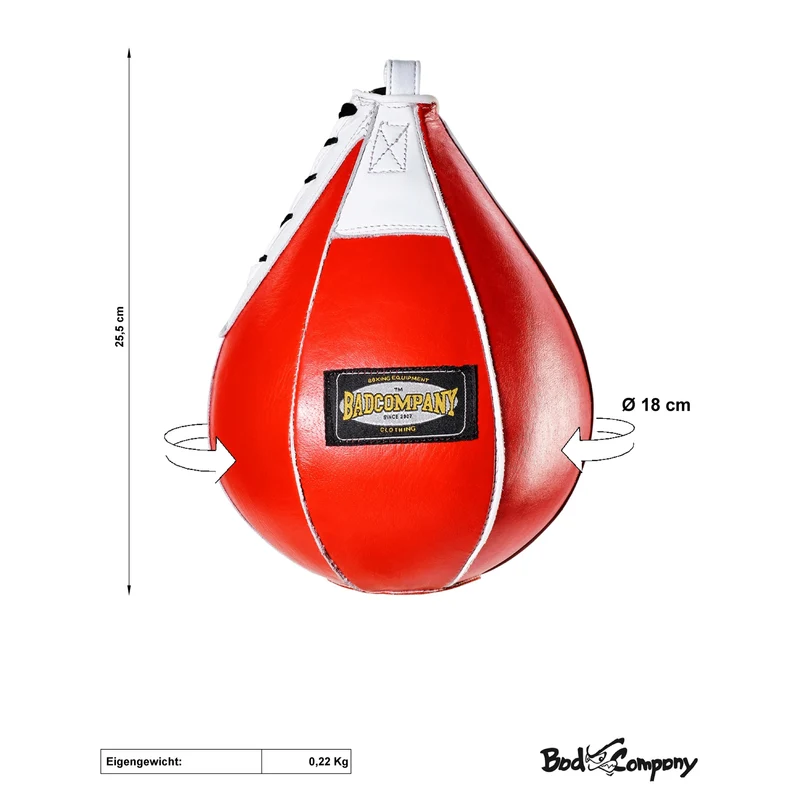 Boxbirne aus Echt-Leder medium red