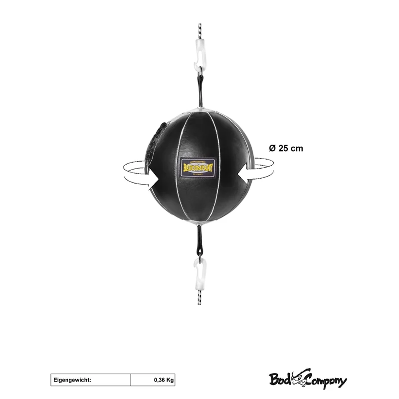 Doppelendball aus Leder inkl. Spanngurten black