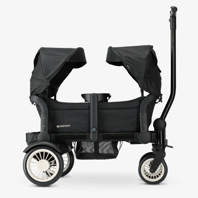 Sandy Luxe Faltbarer Bollerwagen - Beachwagon - Duowagen Schwarz