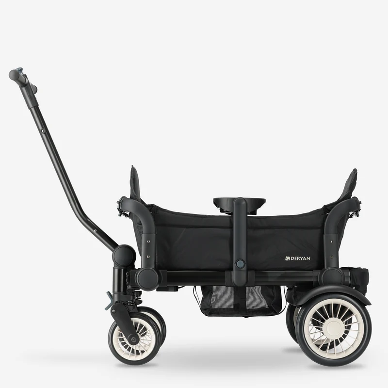 Sandy Luxe Faltbarer Bollerwagen - Beachwagon - Duowagen Schwarz