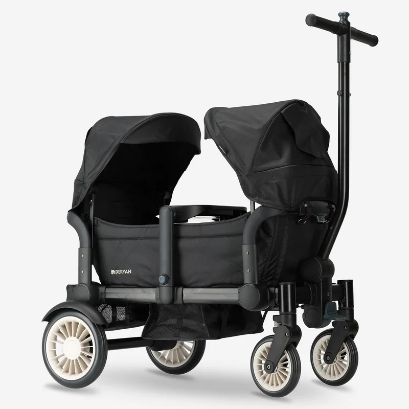 Sandy Luxe Faltbarer Bollerwagen - Beachwagon - Duowagen Schwarz