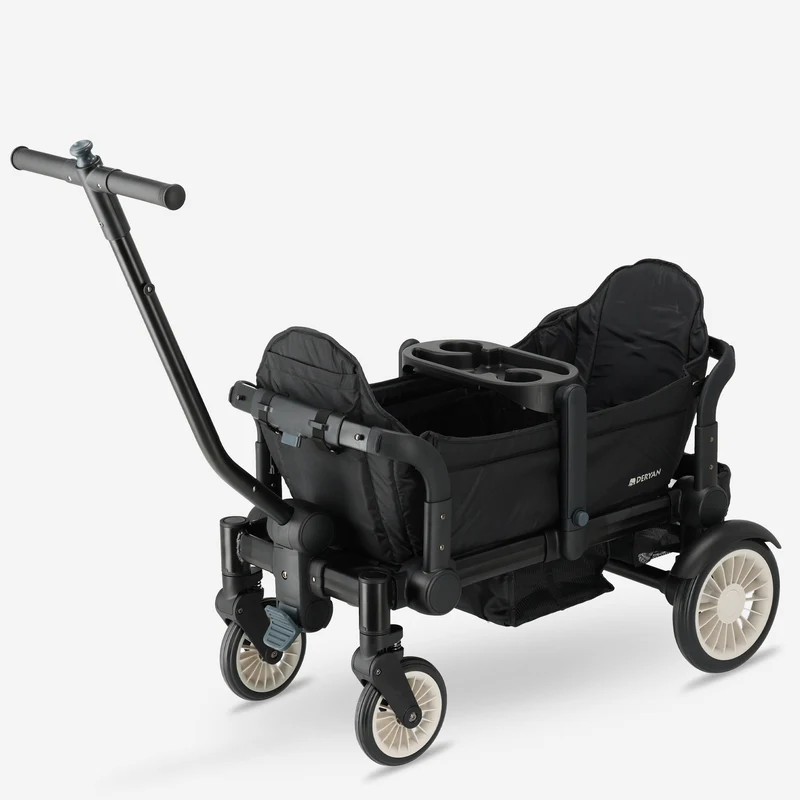 Sandy Luxe Faltbarer Bollerwagen - Beachwagon - Duowagen Schwarz