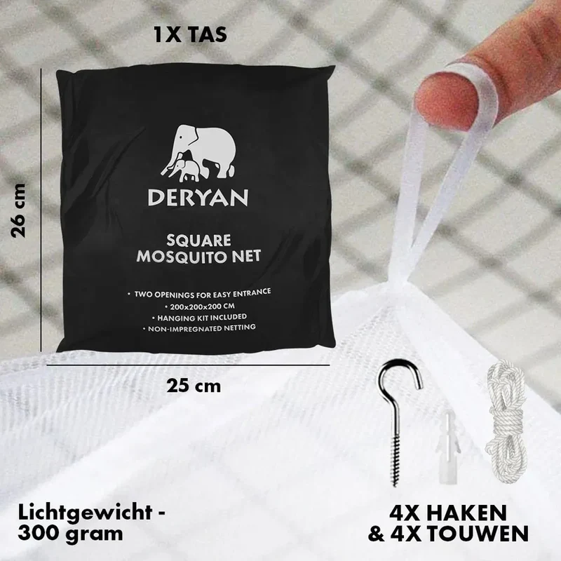 Luxus 2 Personen Moskitonetz XXL - Inklusive Aufhängeset und Reisetasche