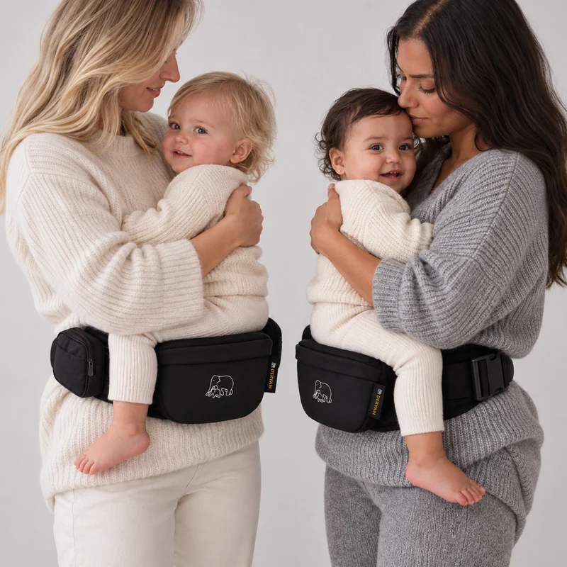 Luxus-Hüfttrage - Baby- und Kleinkind-Hüftsitz - Schwarz