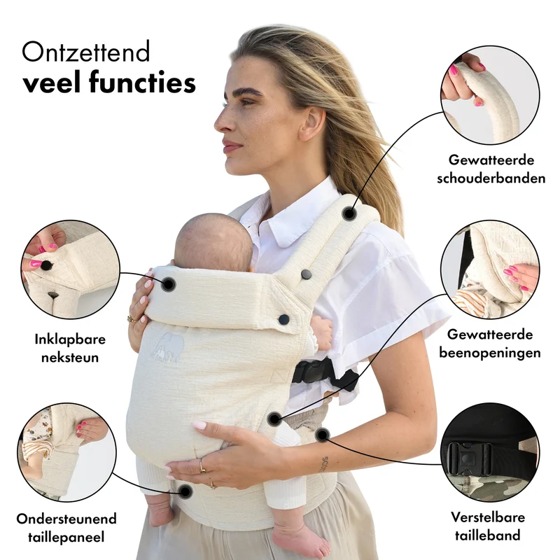 Amora Babytrage Agus Oat in Leinen Nougat