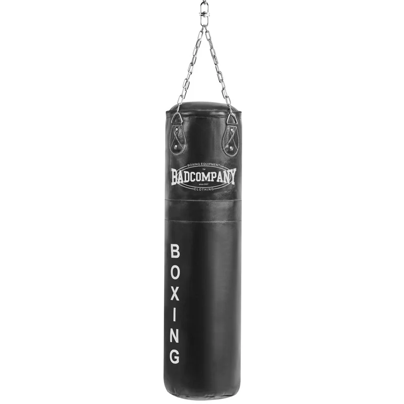 Boxsack 100 x 35 cm ungefüllt aus Leder mit Stahlkette