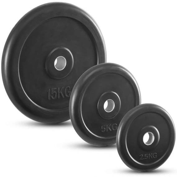 Hantelscheiben Gummi 30 mm - schwarz - 0,5 bis 20 kg