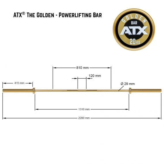 ATX® The Golden Powerlifting Bar