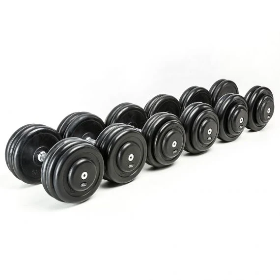 CHD-Kompletthantelsätze - Gummi - 2,5 kg Steigung - 5 bis 70 kg