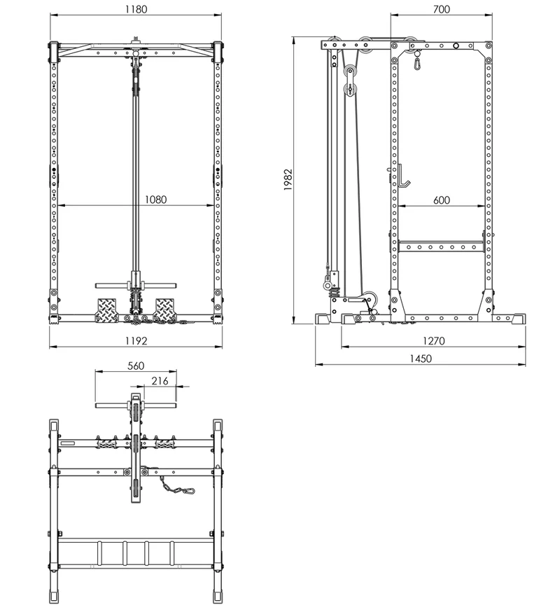 ATX® Power Rack 510 - mit Plate Load Latzug