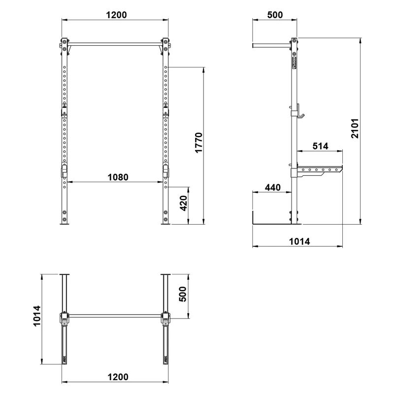 ATX® Half Rack - Hantel Rack - Kniebeugen-Rack - H 210 cm