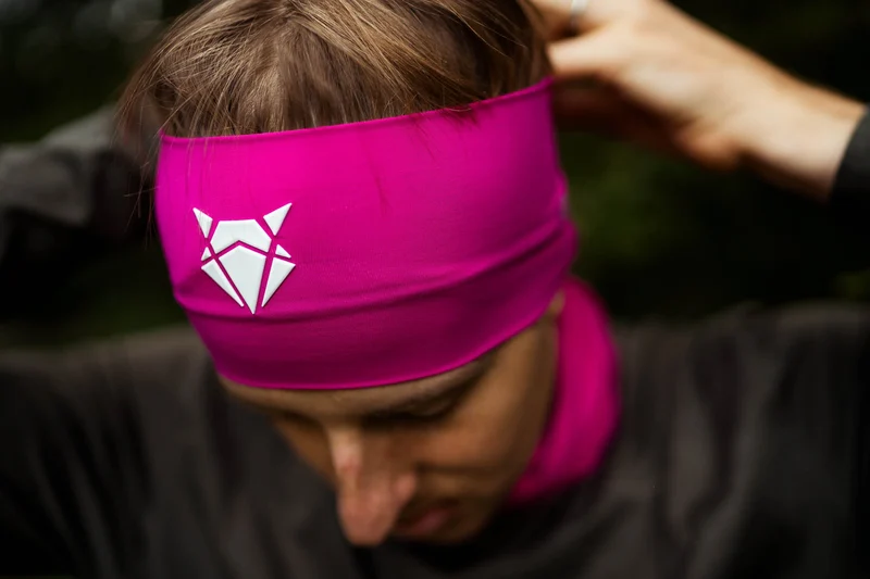 Headband Wide Magenta White
