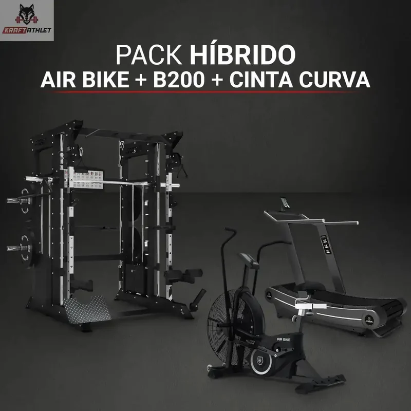 HYBRID-PAKET - AIR BIKE + B200 + CURVED LAUFBAND Titanium Strength