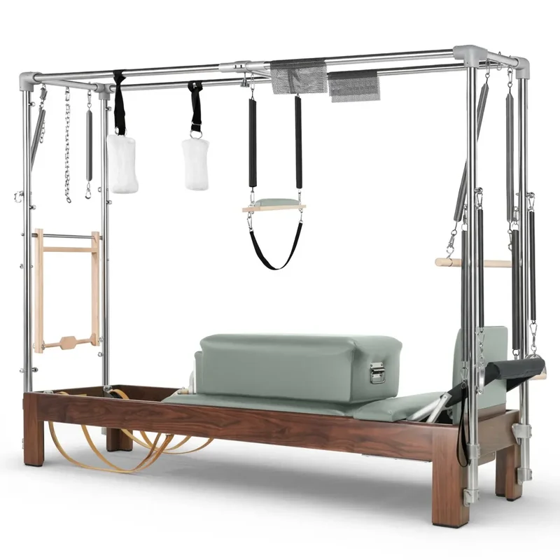 Elina Pilates Cadillac Reformer Dunkelholz – Nussbaum, Schwarz