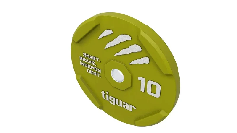 tiguar Rubber Bumper Plate 10 kg – Olympische Gewichtsscheibe mit 50 mm Stahlkern