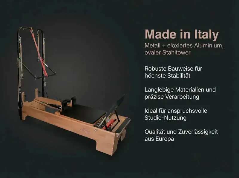 Body & Exercise Reformer Studio Tower P002 – 2-in-1 Reformer + Wall Unit (Made in Italy, kompakt, Studio-ready)