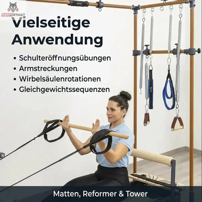 Hegren Pilates Wooden Stick 1.10m – Premium Eiche Trainingsbar