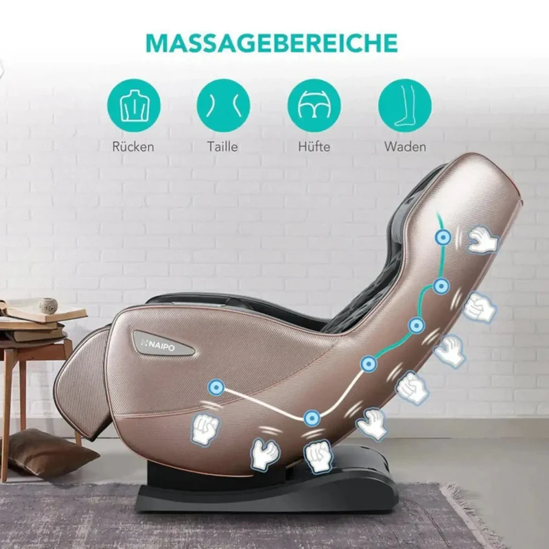 NAIPO Model U ClassicSwing 1900 Massagesessel – L-Schiene 80 cm, Bluetooth, kompakt