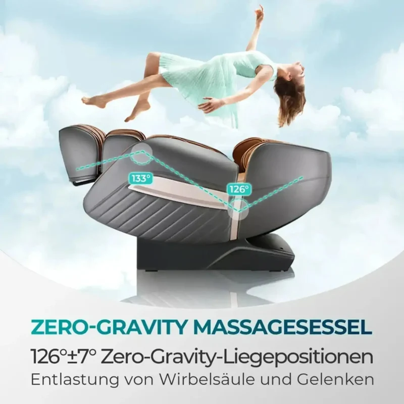 NAIPO Model P A350 Massagesessel – 2D Pro S+L-Schiene, 12 Programme, 24 Luftpolster