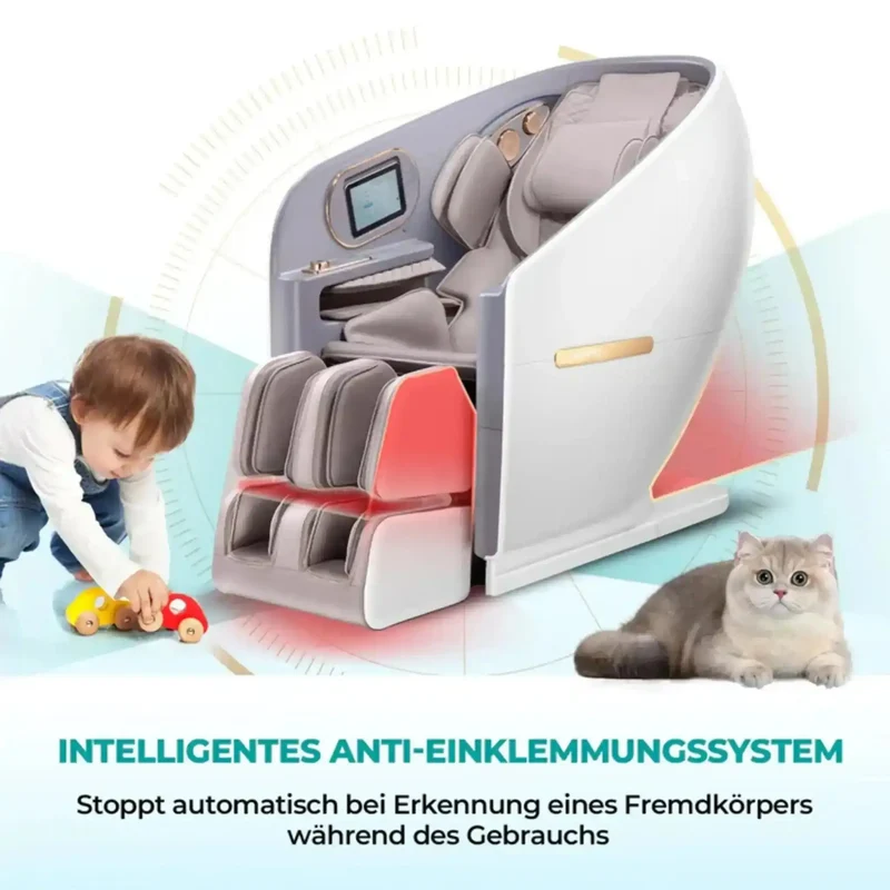 NAIPO SkySuite S80 Massagesessel – 4D+, S+L-Schiene 143 cm, 68 Airbags, Aroma und Licht