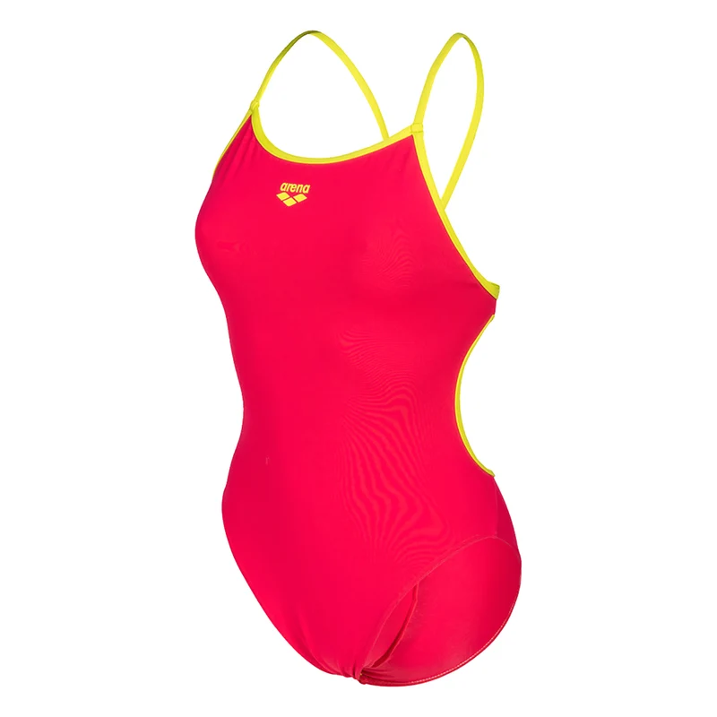 W Swimsuit Lace Back Solid