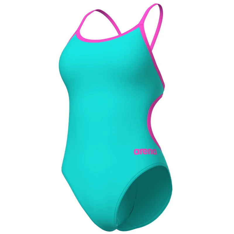 W Swimsuit Lace Back Solid