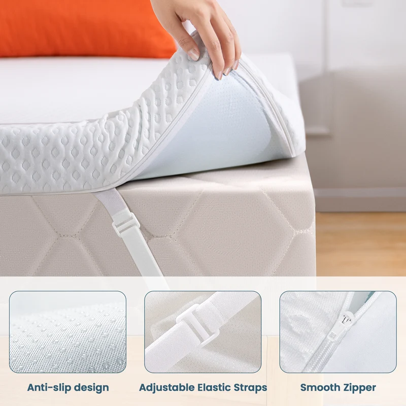 3 Inch Gel Memory Foam Mattress Topper with Removable Cover