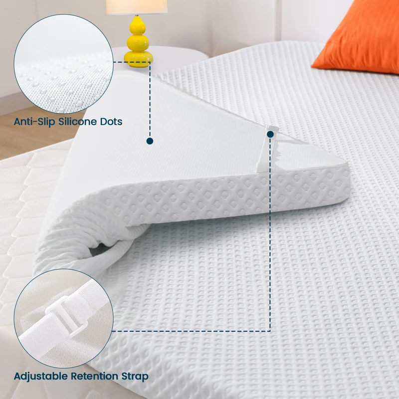 3 Inch Gel Memory Foam Mattress Topper with Removable Cover
