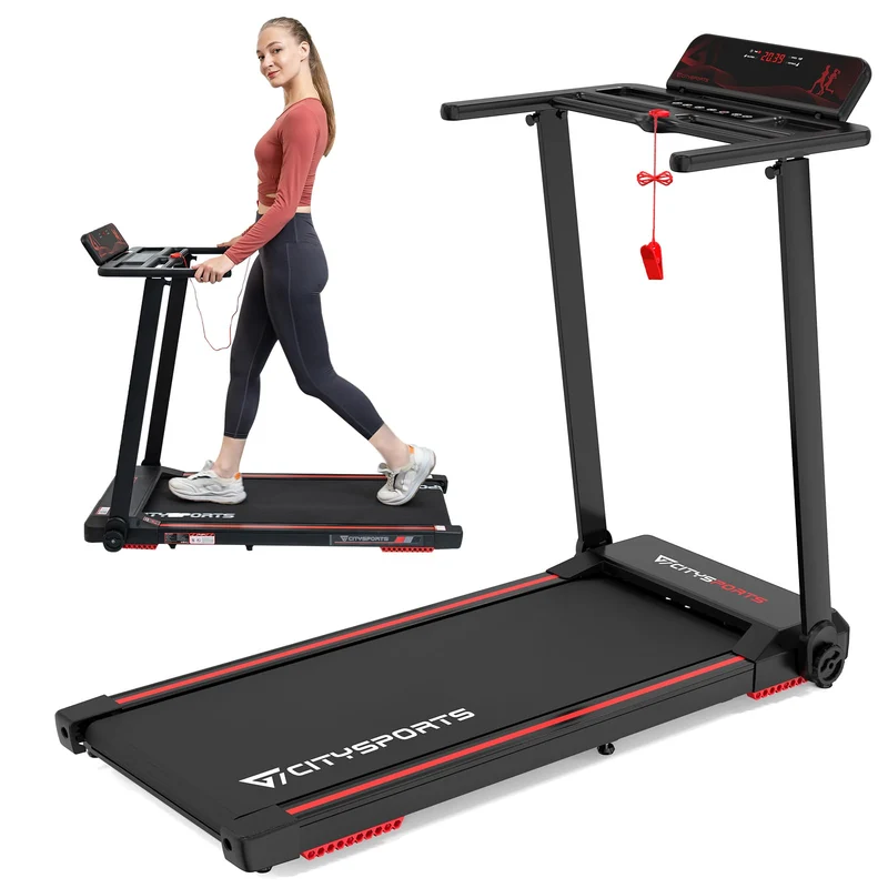 CITYSPORTS Laufband klappbar 2,0 PS, 1-12 km/h, LCD-Display, leise für Zuhause & Büro, bis 120 kg