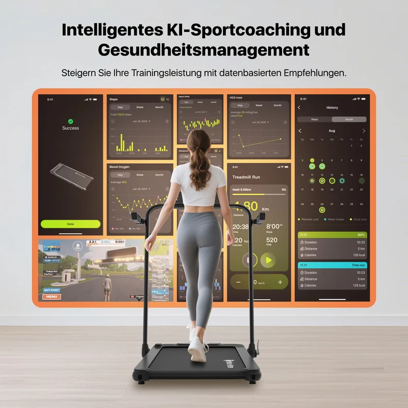 Mobvoi Home Laufband SE klappbar, 3-in-1 mit Steigung, 2.5PS, 12km/h, KI-App, LED Display, bis 120kg