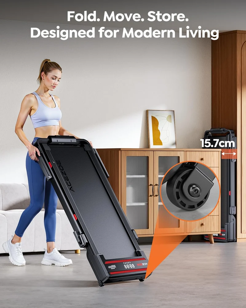 Acezoe Laufband klappbar mit 15% Steigung, 3.0HP Walking Pad für Zuhause & Büro, bis 136 kg