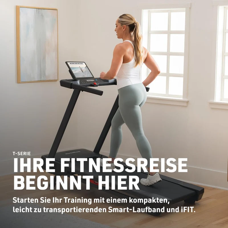 Laufband klappbar mit 10% Steigung, 16 km/h, LCD-Display, Fitness-App-kompatibel