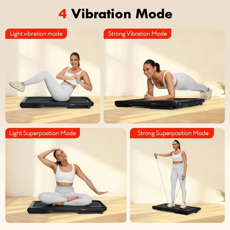 Sperax 4-in-1 Walking Pad mit Vibration & App, klappbares Laufband 0,5-12 km/h, 0-10% Steigung, 400W