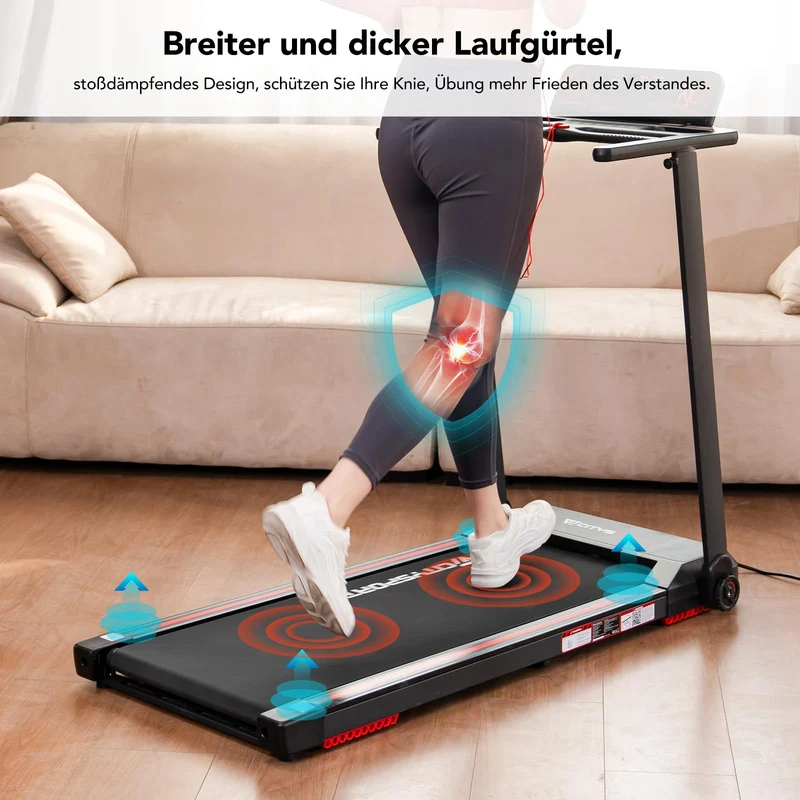 CITYSPORTS Laufband klappbar für Zuhause bis 12 km/h, LED-Anzeige, App, Bluetooth & Tablet-Halter